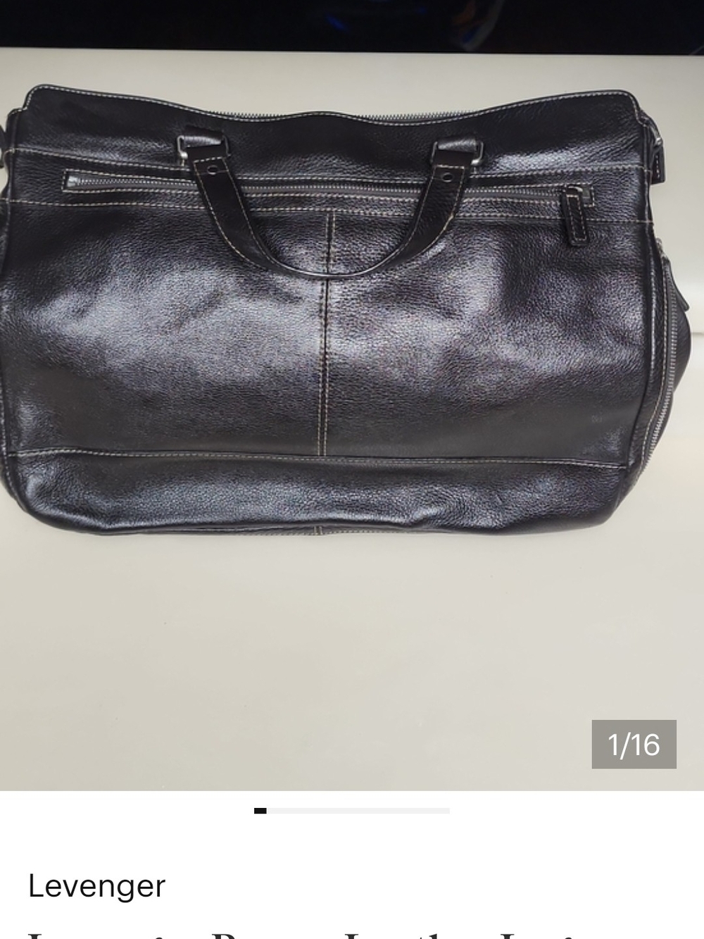 Levenger Black Leather  Briefcase Bag